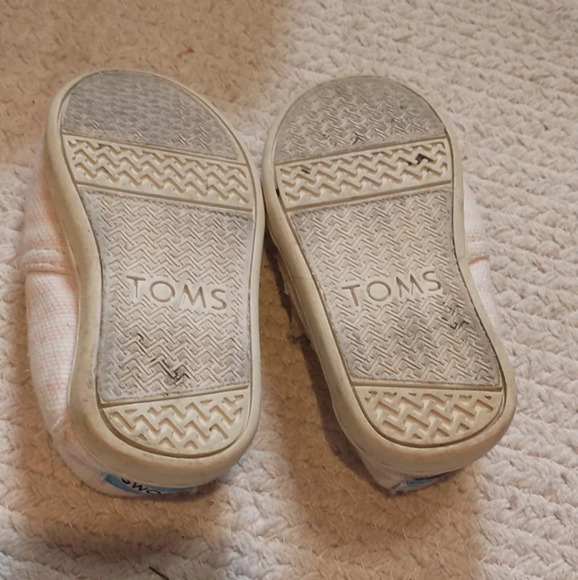 Toms pale pink and white Espadrilles size 5 - Picture 2 of 5